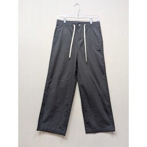 Vuori Womens Ripstop Wide Leg Pants VW416 Gray Small Drawstring‎ Organic Cotton